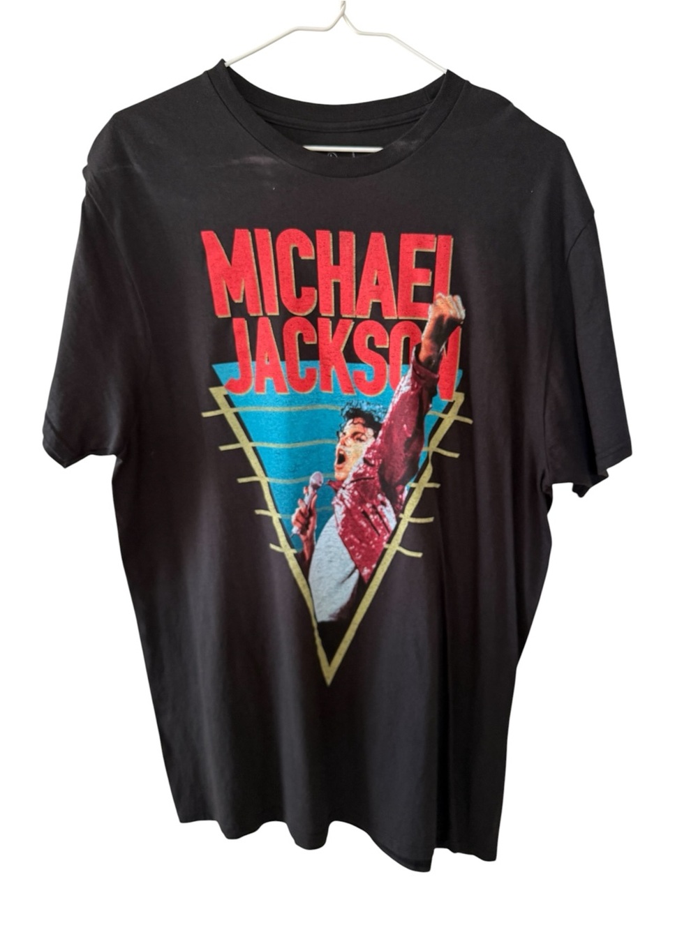 Michael Jackson King of Pop Beat It Black Red Graphic T-Shirt Men’s Large Y2K